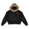 Charlie and Sandy Sun Fade Boxy Detachable Fur Hoodie